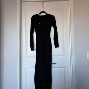 Fashion Nova Black Long-Sleeve Maxi Dress